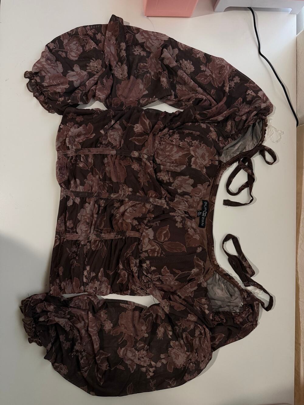 Dylan Ryan Floral Mesh Corset Top | Women’s XL |